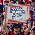 USA Fan Sign - "I googled the rules, don't worry" - Funny World Cup 2026 Cheerboard