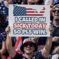 USA Fan Sign - "I called in sick today so pls win." - Funny World Cup 2026 Cheerboard