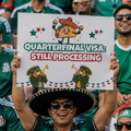 Mexico Fan Sign - "Quarterfinals Visa: Still processing" - Funny World Cup 2026 Cheerboard